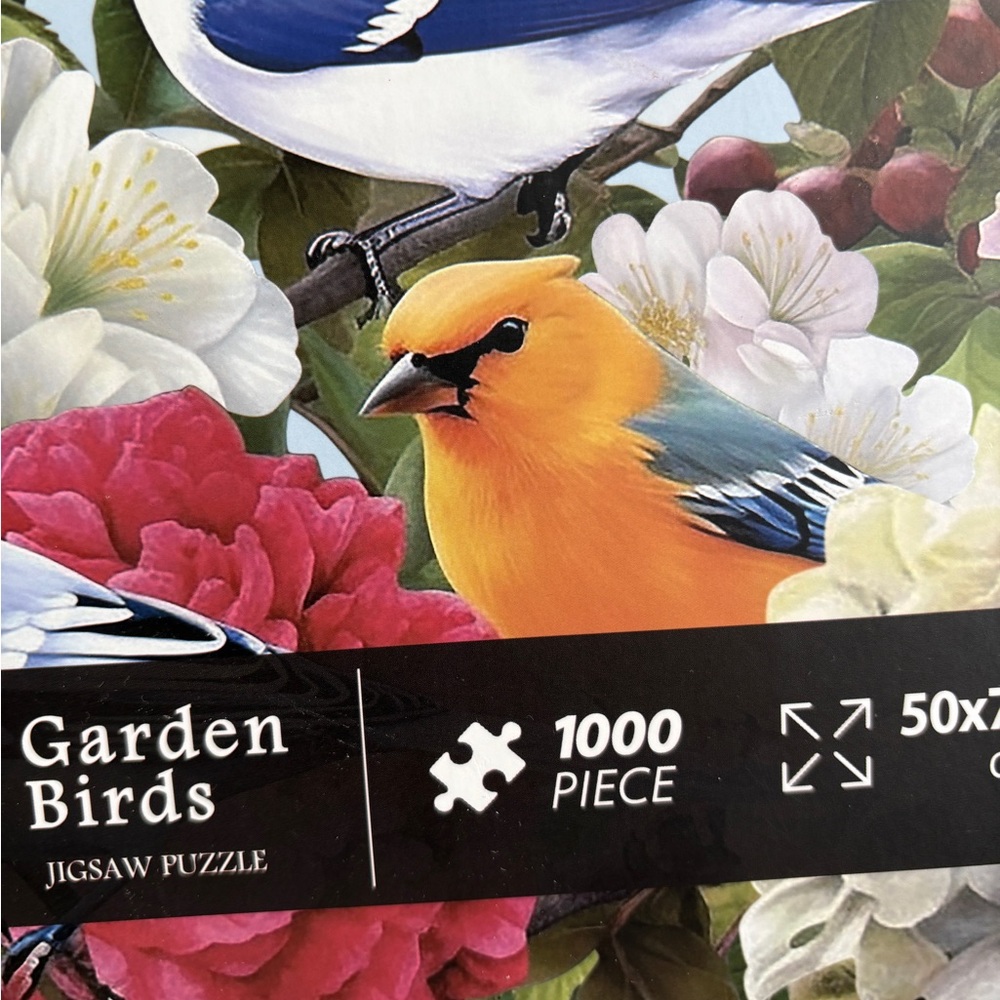 Garden Birds Puzzle - Orange, Blue, and Red